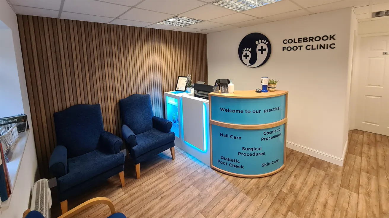 Colebrook Clinic - reception area - plymouth podiatry